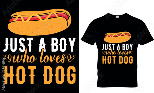 just a boy who loves hot dog, hot dog t shirt design