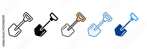 Shovel  Icon Set Multiple Style Collection