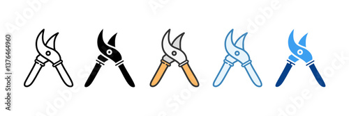 Pruning Shears  Icon Set Multiple Style Collection