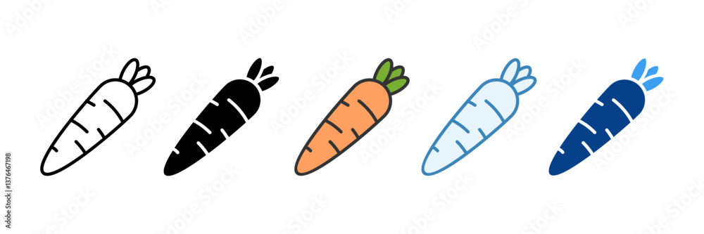 Carrot Icon Set Multiple Style Collection Carrot Icon Set Multiple Style Collection