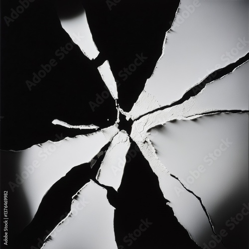 Fractured Perspectives Deconstructive Black and White Abstract Art Exploring Emotional Fragmentation and Visual Resilience in Contemporary Design