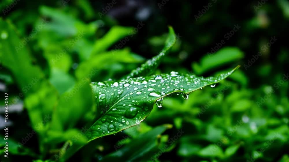 Dew Drops on a Leaf Dew Drops on a Leaf