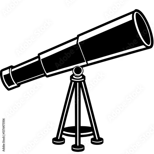 telescope on a white background
