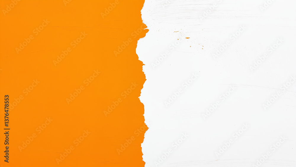 Blank empty mockup color paper background. bright orange paint