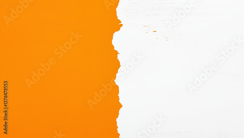 Blank empty mockup color paper background. bright orange paint