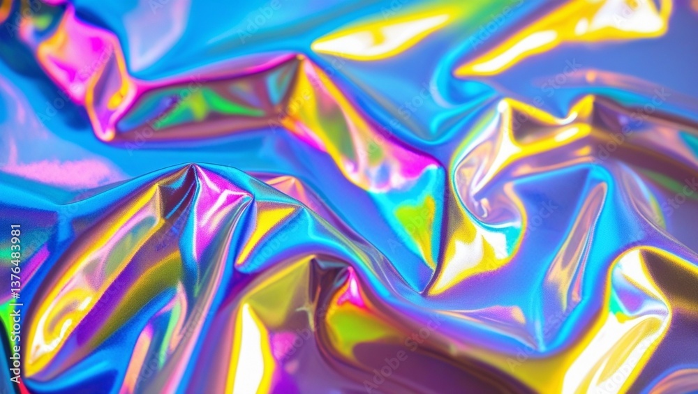 Holographic rainbow wrinkled foil iridescent texture abstract hologram background colour. Holographic rainbow wrinkled foil iridescent texture abstract hologram background colour.