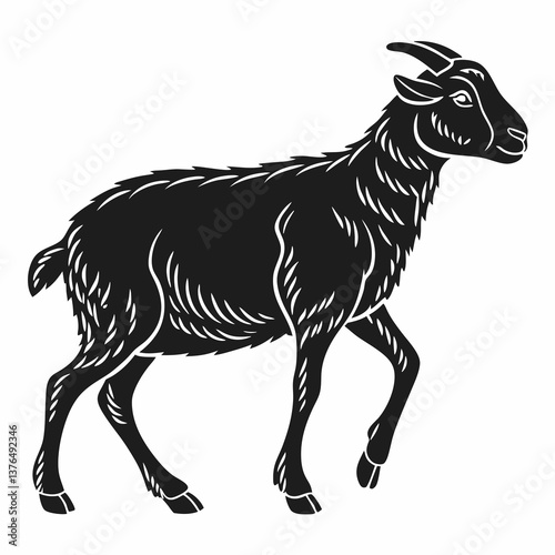 sheep black silhouette icon vector