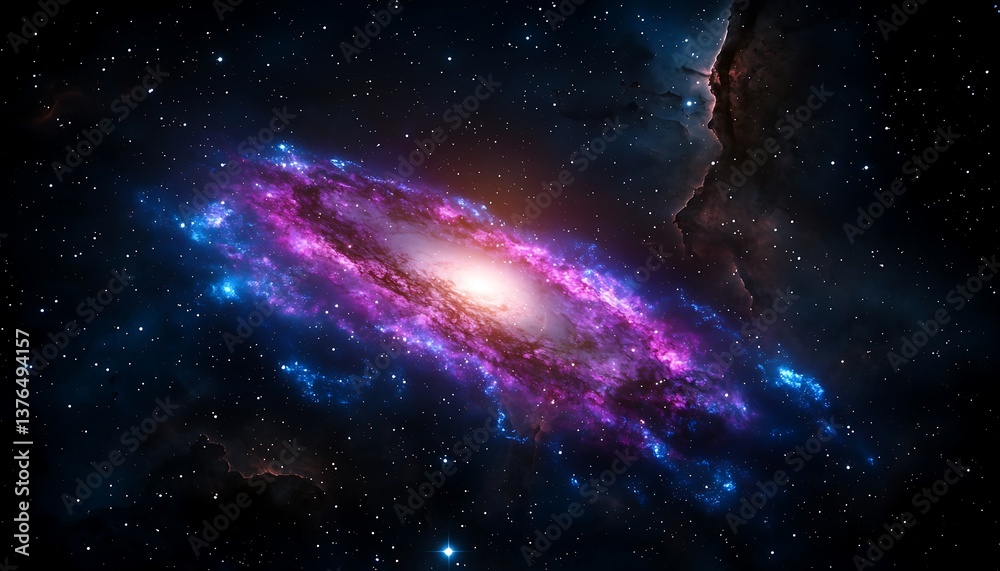 Fototapeta premium Spiral Galaxy with Cosmic Nebula. (8)