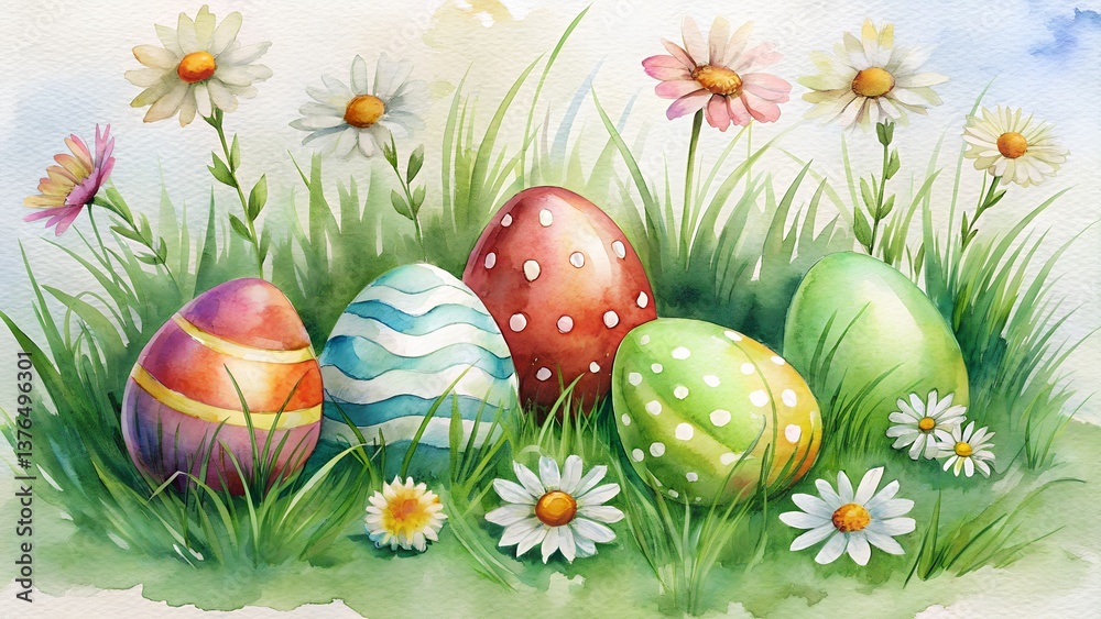 easter eggs in grass easter eggs in grass