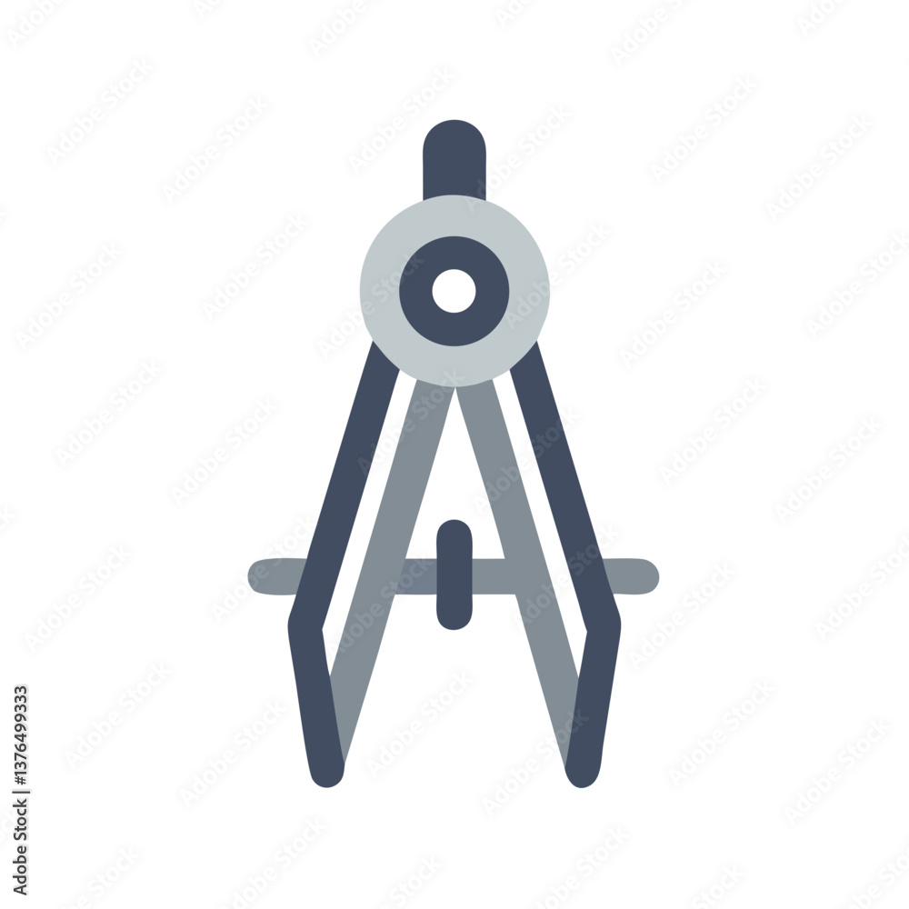 Compass Tool Icon in Flat Design Compass Tool Icon in Flat Design