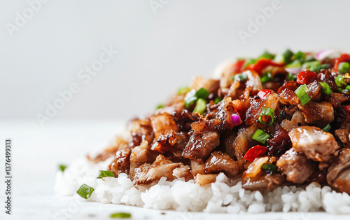 High-quality, detailed close-up of Sisig for culinary advertising.