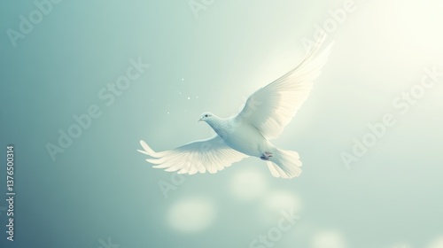 🕊️🕊️🕊️: An image of a dove in flight, symbolizing peace and purity. The bird soars gracefully against the clear sky. It’s a gentle image evoking a sense of freedom and tranquility