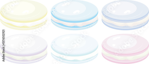 set of vector illustrations of a donuts