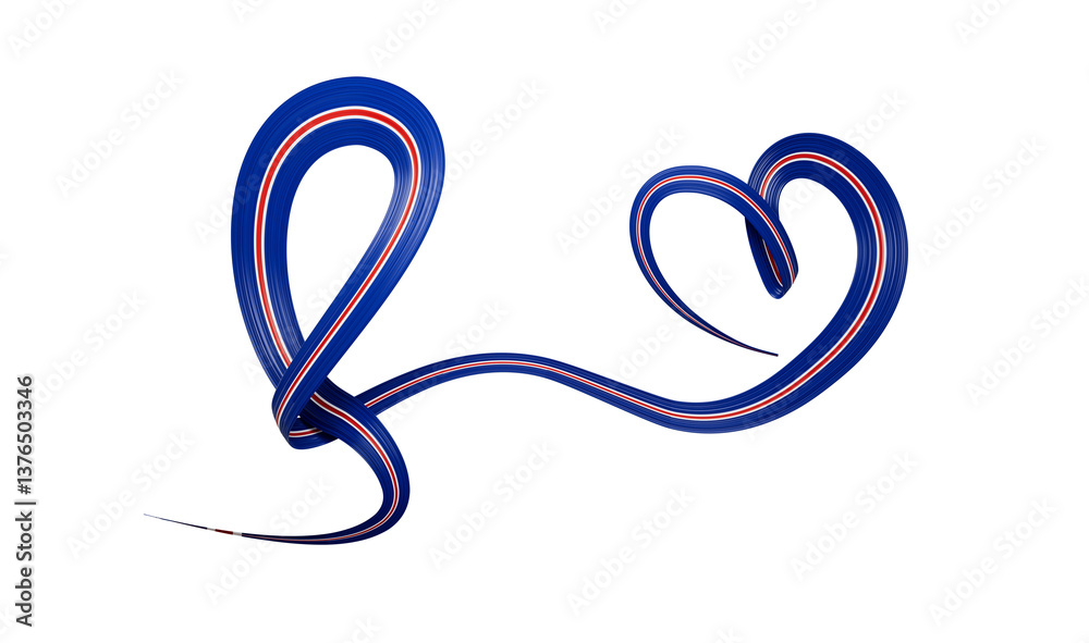 3d Flag Of Iceland Heart Shaped Shiny Wavy Awareness Ribbon flag On White Background 3d illustration 3d Flag Of Iceland Heart Shaped Shiny Wavy Awareness Ribbon flag On White Background 3d illustration