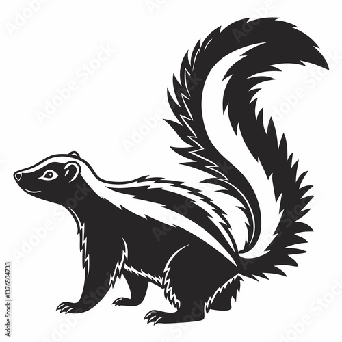 skunk black silhouette icon vector