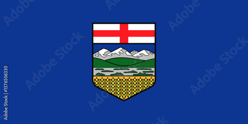 Alberta territorial and regional flag, Canada, north american country, vector illustration 