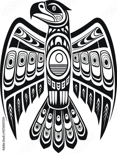 Stylized Tribal Eagle Design – Native American Art Inspired Vector Illustration  