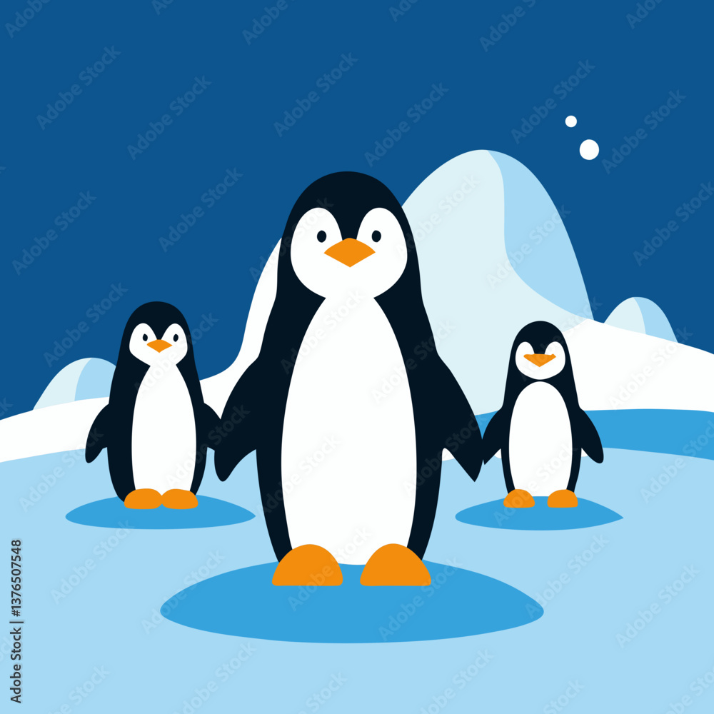 Fototapeta premium penguins on the ice
