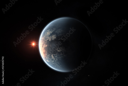Illustration de l'exoplanète habitable K2-18 b