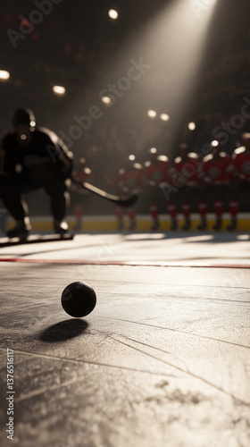 Bandy with the team in the background.