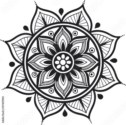 mandala abstract floral background vector