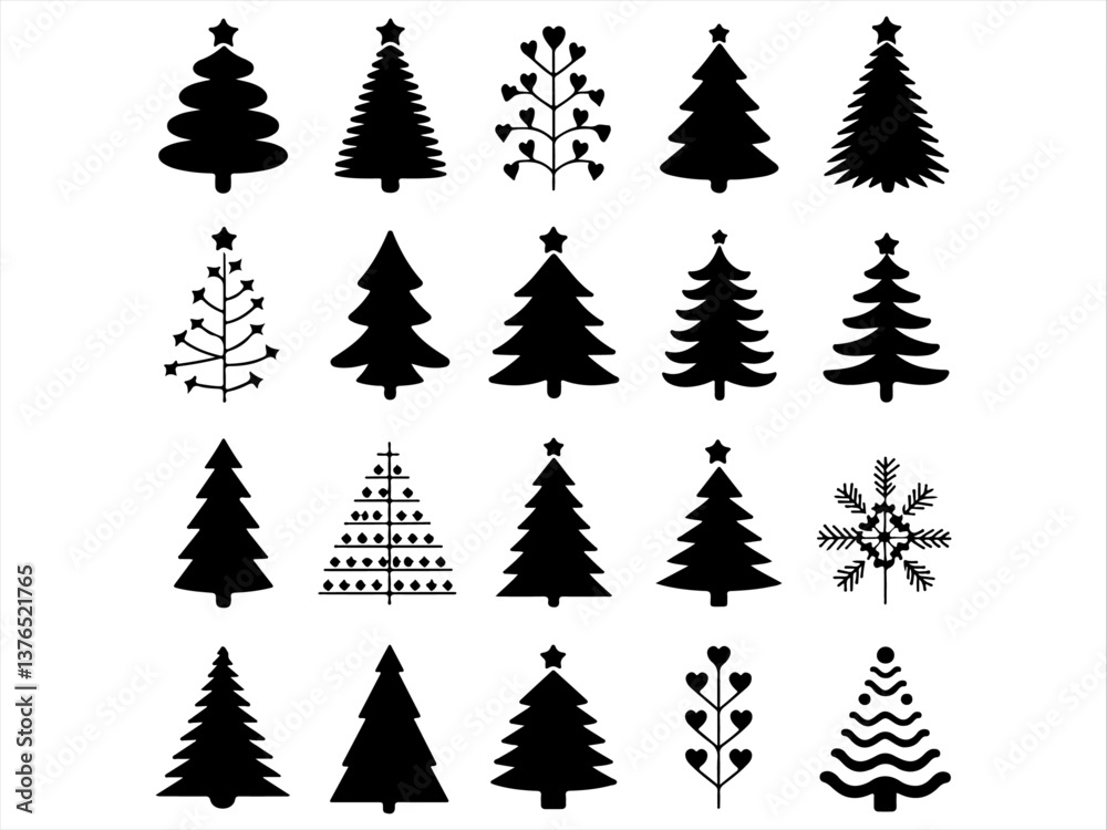 Fototapeta premium christmas trees set