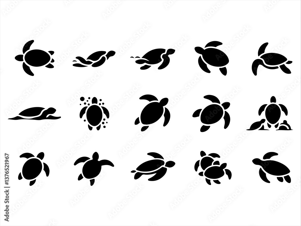Fototapeta premium set of black silhouettes of fruits