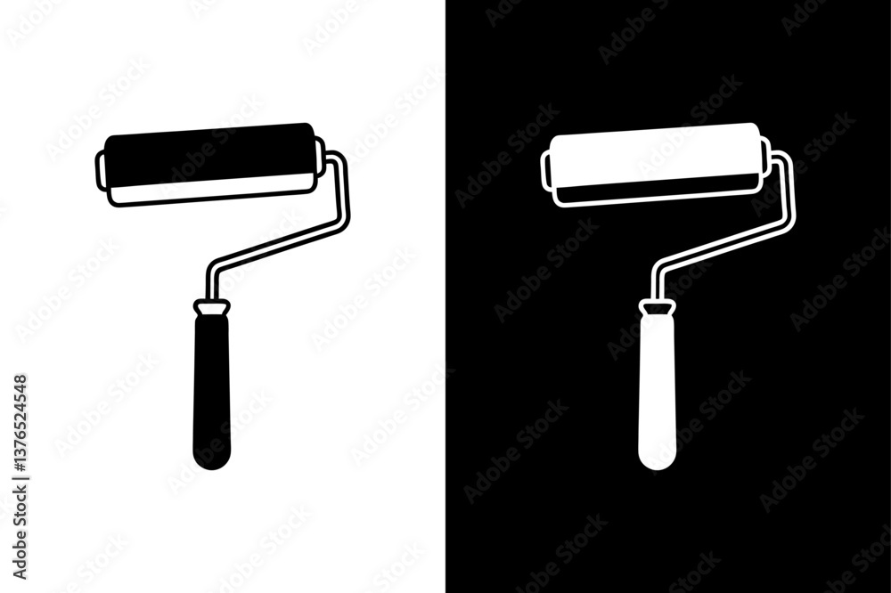 Professional Paint Roller Silhouette Vector Classic Design. Professional Paint Roller Silhouette Vector Classic Design.