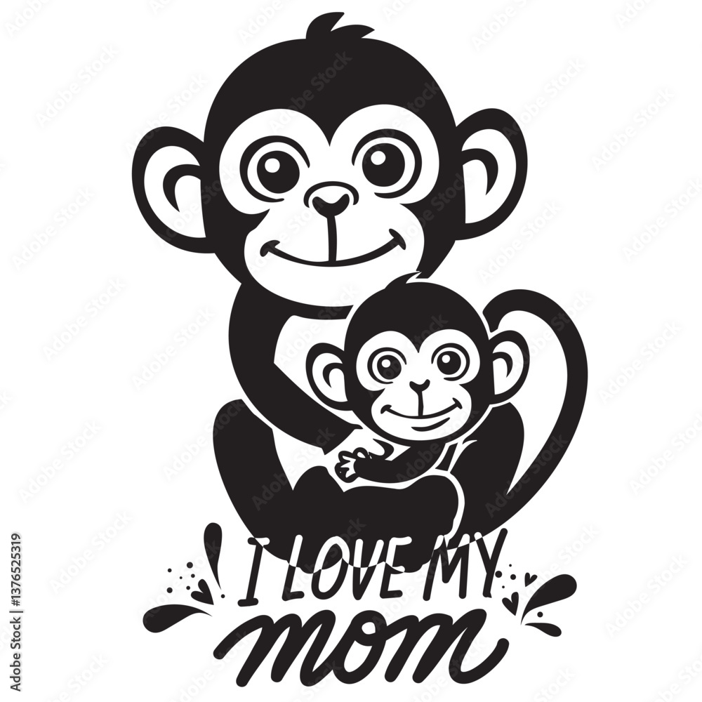 Obraz premium Loving monkeys embrace with 