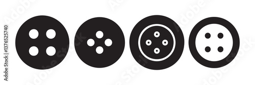 Button Solid icon. Sewing button silhouette. Vector illustration eps 10