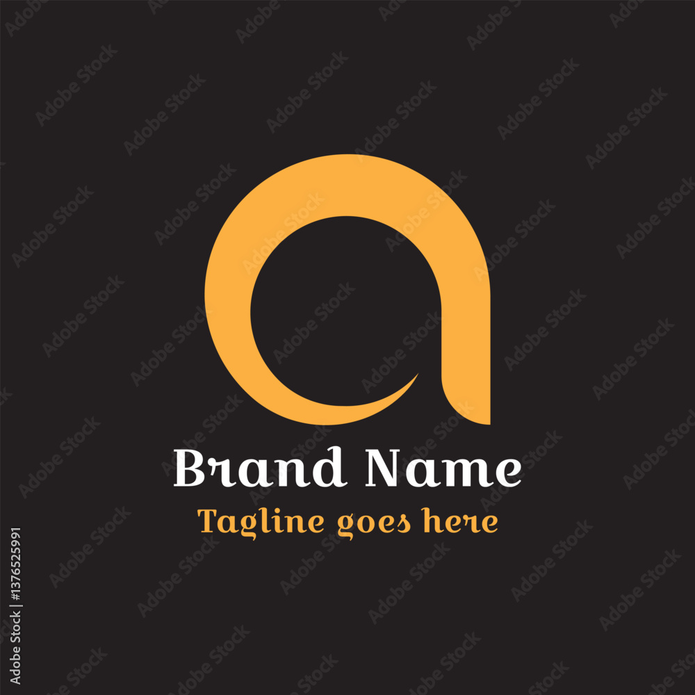 Fototapeta premium Modern business logo design with an eye-shaped symbol, featuring vector elements and a circular shape, representing technology, innovation, and branding. Combination of a and O letter.