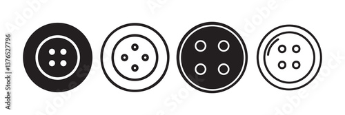 Button Solid icon. Sewing button silhouette. Vector illustration eps 10