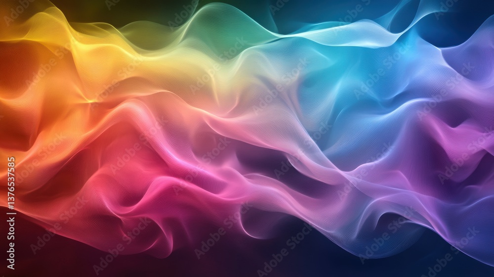 Obraz premium Colorful wave abstract art digital canvas vivid design modern aesthetic close-up visual harmony