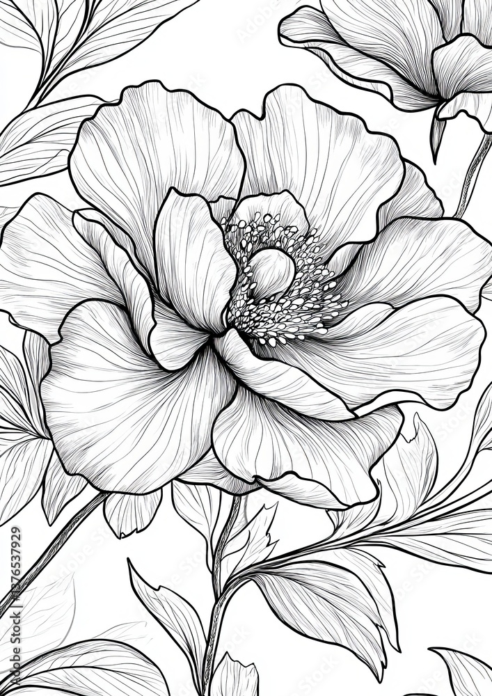 Fototapeta premium Flower Coloring Page