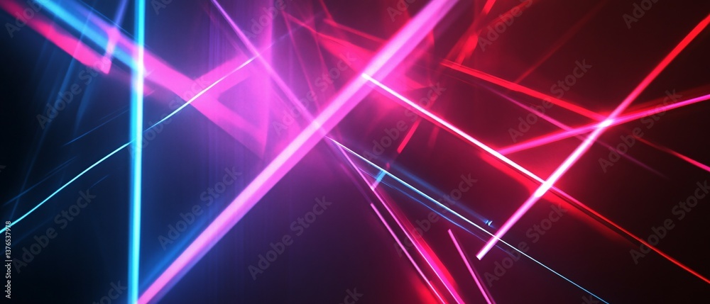 Abstract composition featuring crossing colorful linear light trails Abstract composition featuring crossing colorful linear light trails
