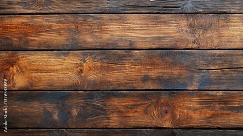 Smooth wooden plank texture, rich brown tones, natural wood grain details, high-resolution, rustic and cozy atmosphere