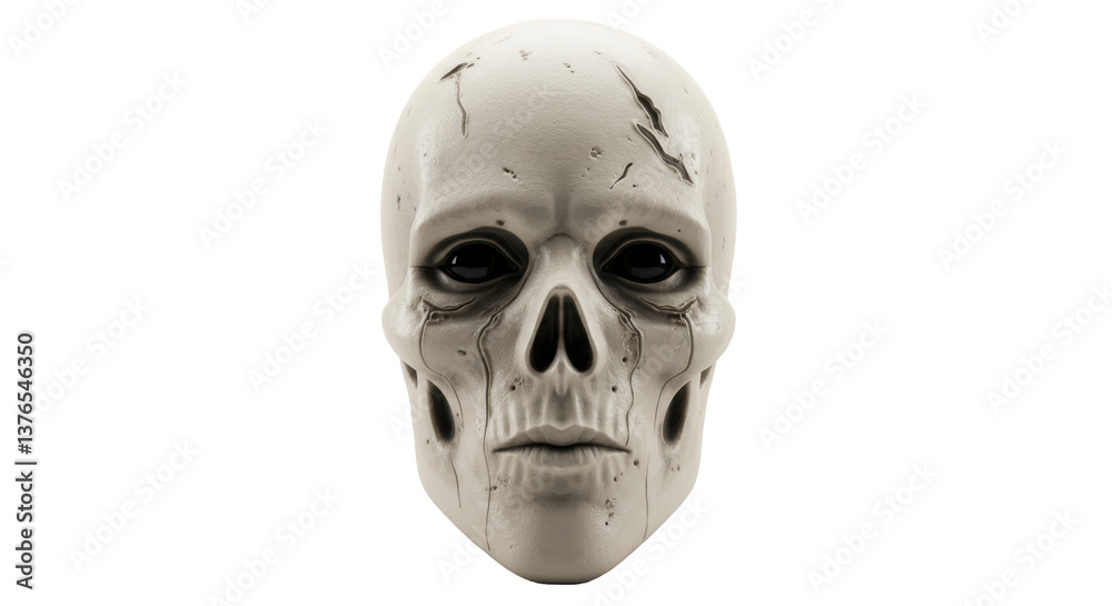 Fototapeta premium Isolated Human Skull with Empty Black Eyes