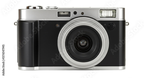 Isolated Black and Silver Digital Camera