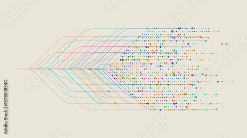 Big data visualization. Social network, financial analysis of complex databases. Data mining. Vector technology background. Information analytics concept.