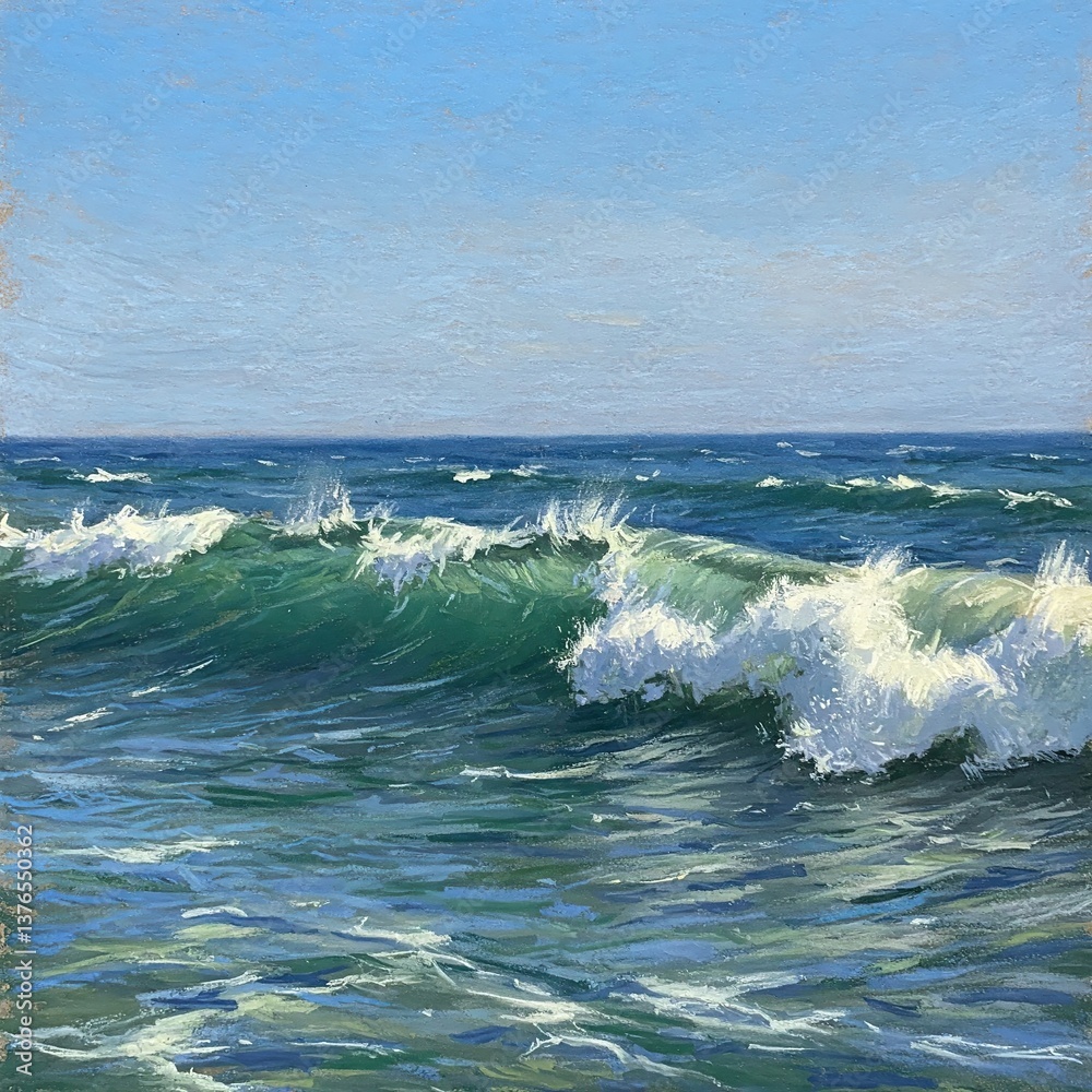 Fototapeta premium Impressionist Seaside Energy In Bright Pastels