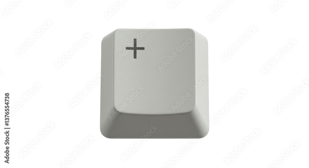 Isolated Plus Sign Keycap White Minimalist Design Isolated Plus Sign Keycap White Minimalist Design