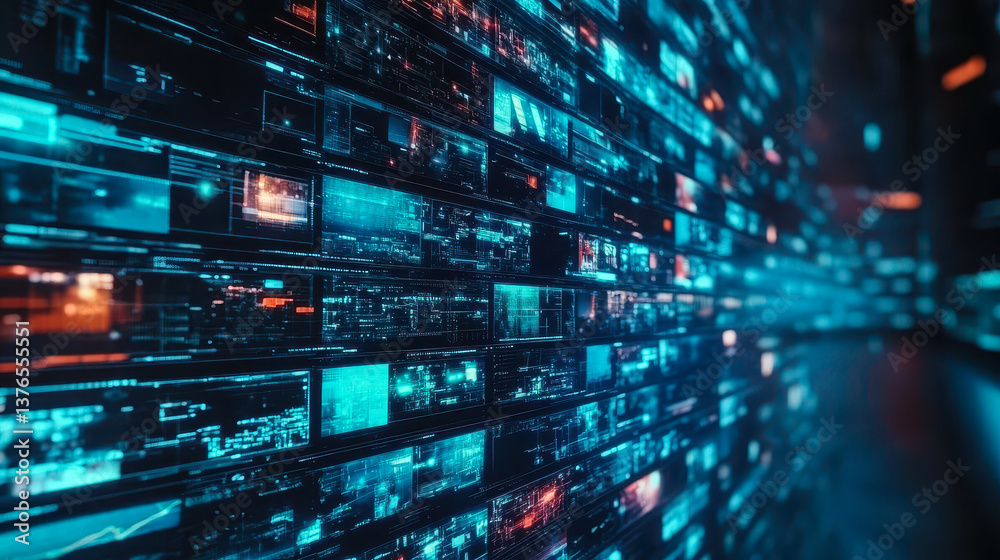 Digital Content Network Visualization Displaying Social Networking and Video Streaming Interface with Futuristic Design and Concept of NFTs Digital Content Network Visualization Displaying Social Networking and Video Streaming Interface with Futuristic Design and Concept of NFTs