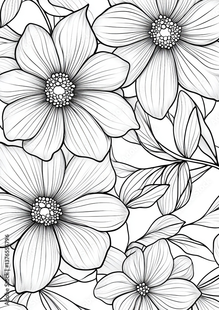 custom made wallpaper toronto digitalFlower Coloring Page