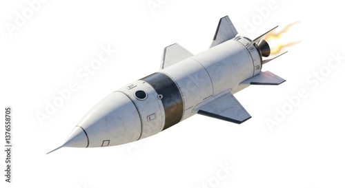 Isolated Missile Rocket Spacecraft Military Technology