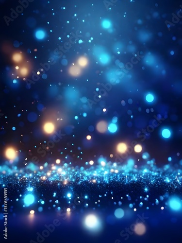 Wallpaper Mural A mesmerizing cosmic ocean of shimmering blue lights and golden sparks, a magical night sky filled with wonder and mystery. Torontodigital.ca