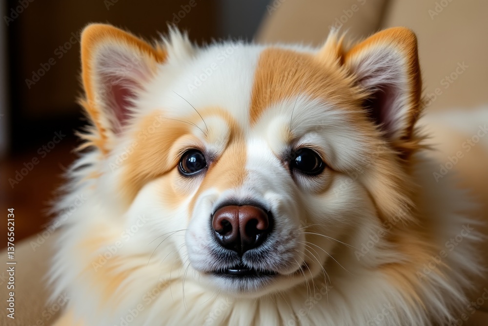 Obraz premium A close up of a dog's face on a couch