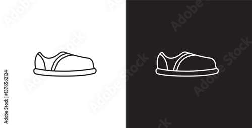 Line icon of men's shoes. Vector illustration icon of modern and classic men's sneakers. Fashion icon on black and transparent background. Fashion icon.