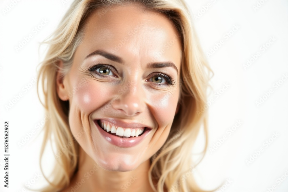 A woman with a big smile on her face A woman with a big smile on her face