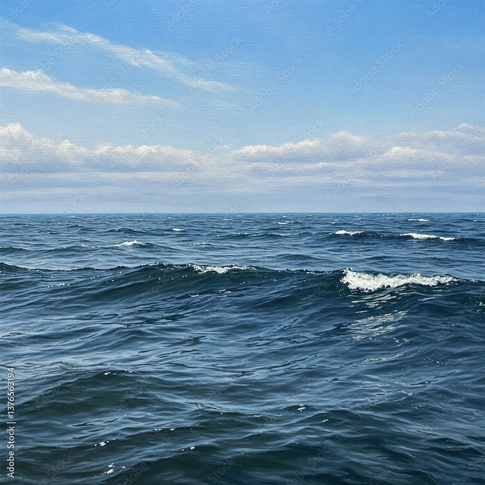 Clear Sky Over Calm Ocean Horizon Clear Sky Over Calm Ocean Horizon