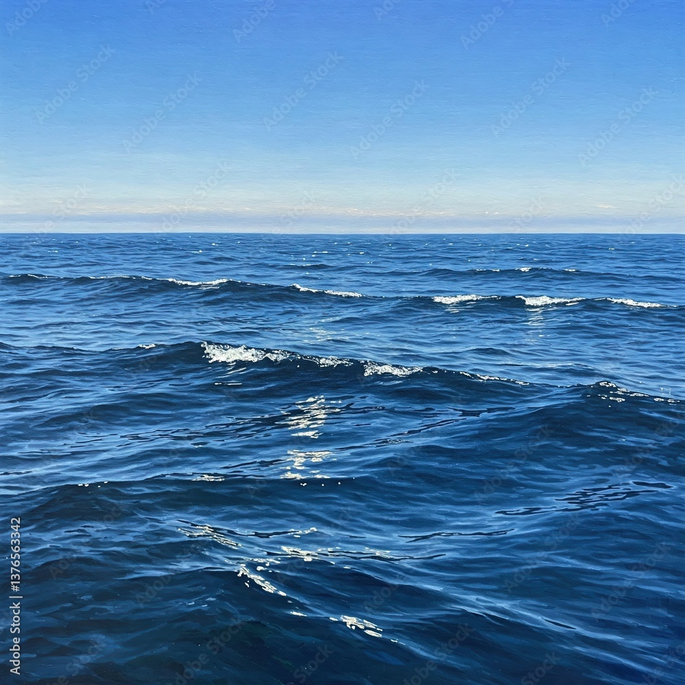 Fototapeta premium Sunlight Reflecting on Gentle Ocean Waves